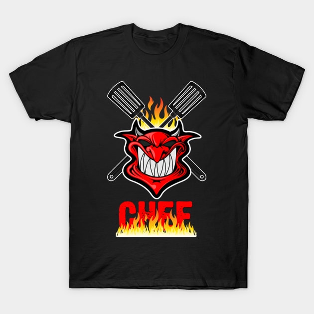 Demon CHEF / Hell's Kitchen / Gordon Ramsey T-Shirt by Naumovski